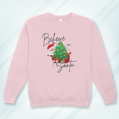 Cotton Printed Unisex Sweatshirt Believe in Santa