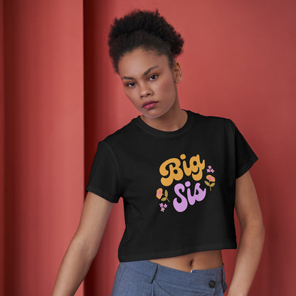 Big Sis Cotton Round Neck Half Sleeve Crop Top | Women