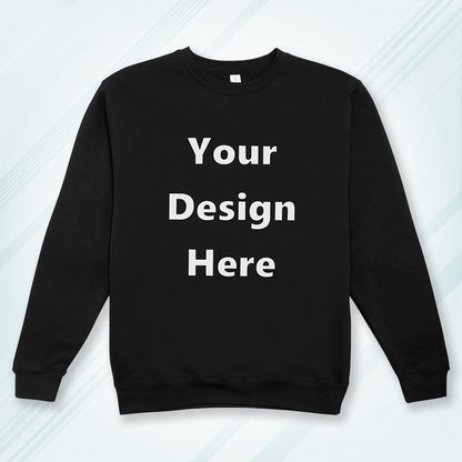Black Front Customized Cotton Solid Sweatshirt | Unisex
