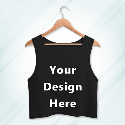 Black Customized Sleeveless Crop Tank Design | Women