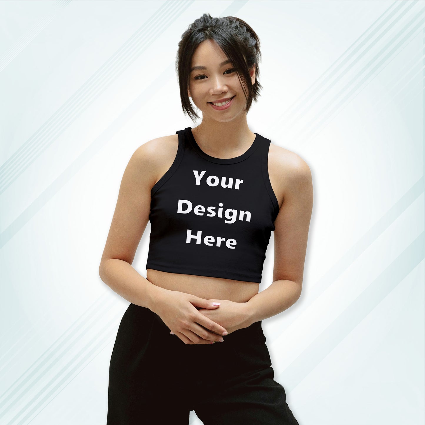 Black Customized Sleeveless Crop Tank Design | Women