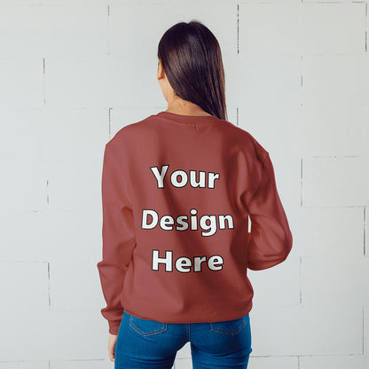 Coral Back Customized Cotton Solid Sweatshirt | Unisex