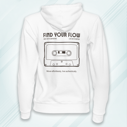 White Hoodie Sweatshirt | Find your Flow Unisex