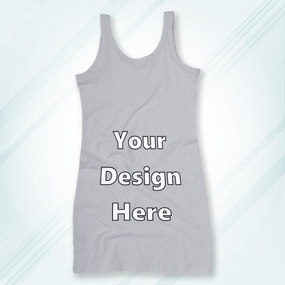 Grey Melange Customized Regular Fit Tank Top Front Design | Women