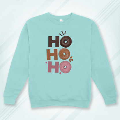 Cotton Printed Unisex Sweatshirt Ho Ho Ho Donut