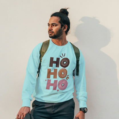 Cotton Printed Unisex Sweatshirt Ho Ho Ho Donut