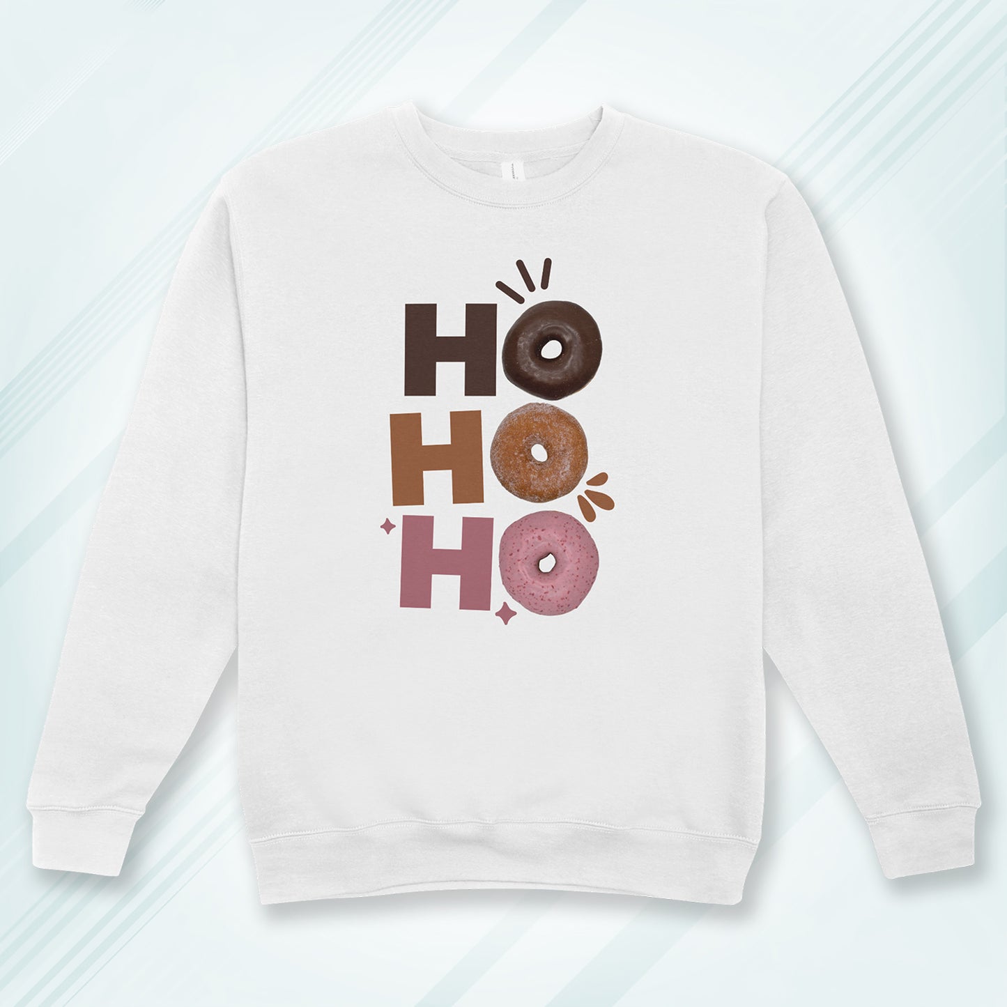 Cotton Printed Unisex Sweatshirt Ho Ho Ho Donut