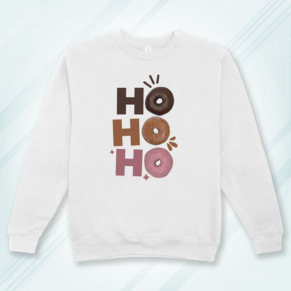 Cotton Printed Unisex Sweatshirt Ho Ho Ho Donut