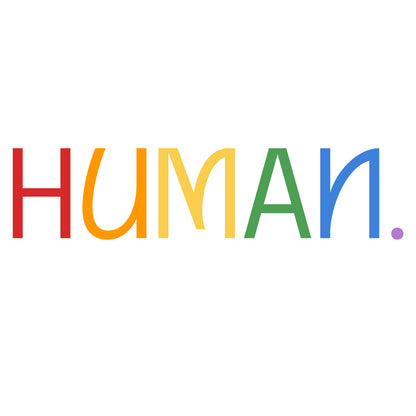 Human Colorful Text Cotton Round Neck Half Sleeve Crop Top | Women