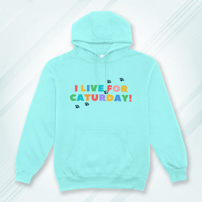 Mint Hoodie Sweatshirt | I Live For Caturday Unisex
