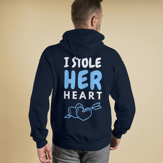 Navy Hoodie Sweatshirt | I Stole Her Heart Unisex