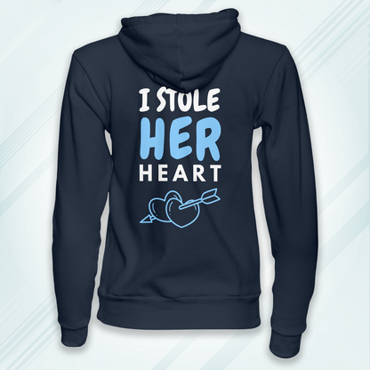 Navy Hoodie Sweatshirt | I Stole Her Heart Unisex