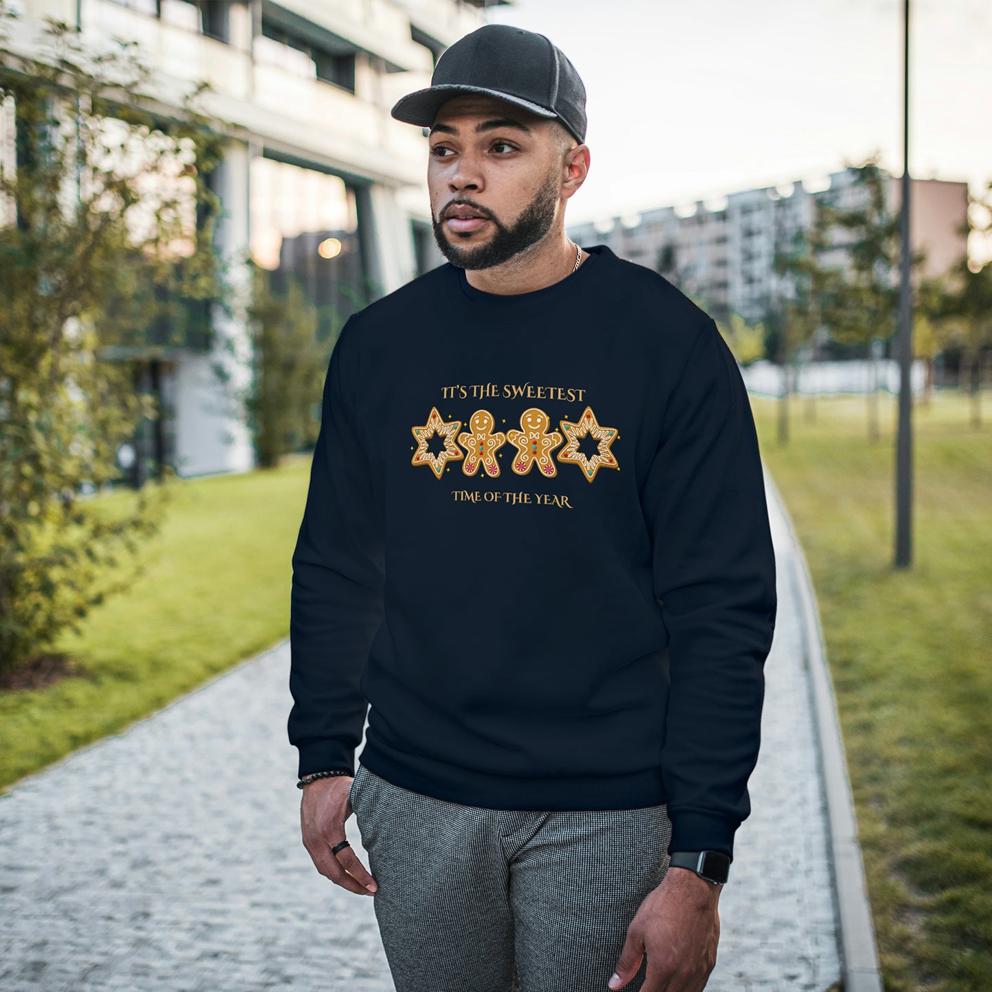 Cotton Printed Unisex Sweatshirt Its the Sweetest Time of the Year Ginger Bread