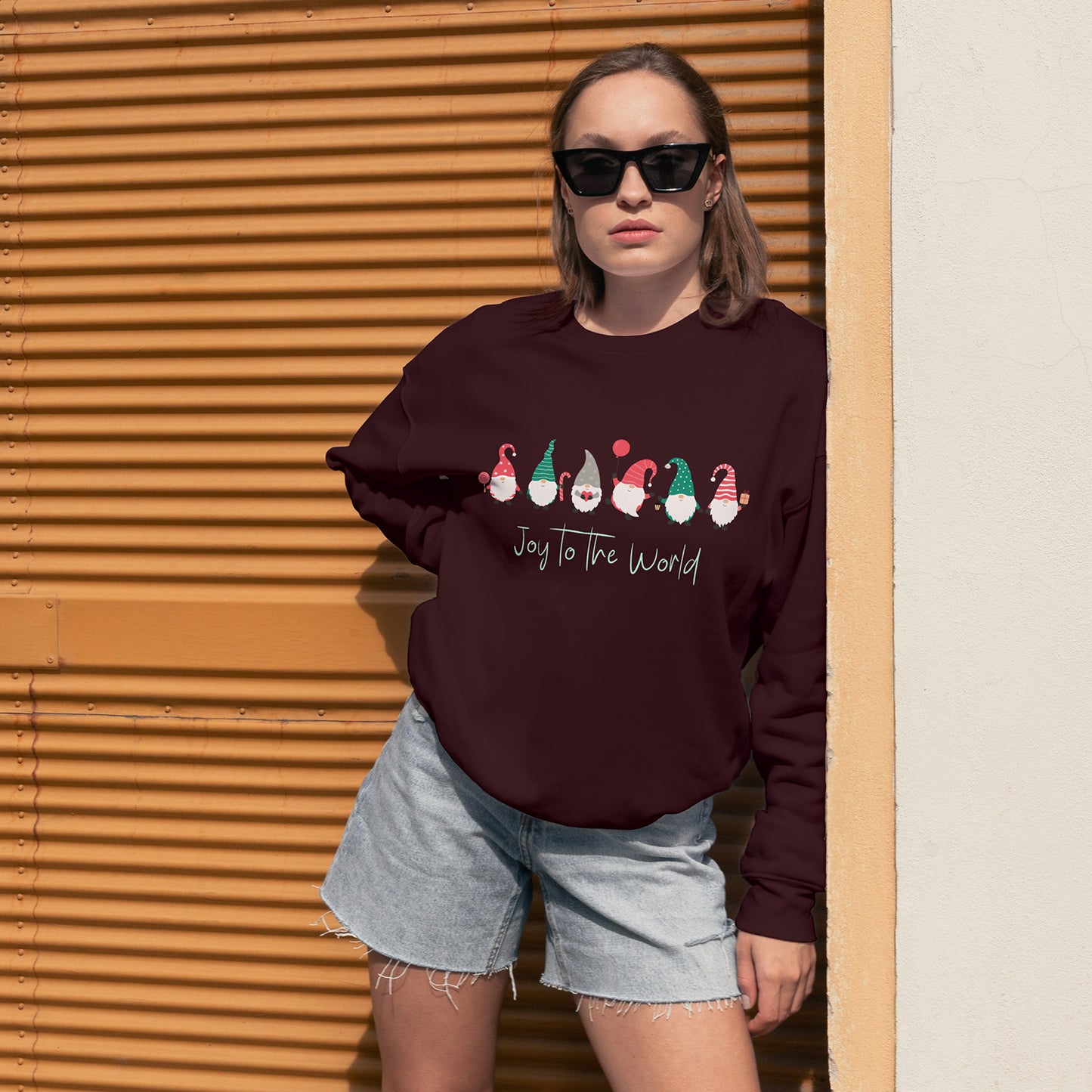 Cotton Printed Unisex Sweatshirt Joy to the World