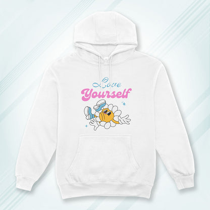 White Hoodie Sweatshirt | Love Yourself Unisex