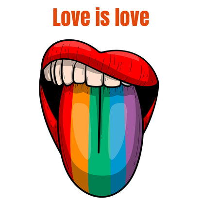 Love in Love Pride Tongue Cotton Round Neck Half Sleeve Crop Top | Women