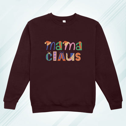 Cotton Printed Unisex Sweatshirt Mama Claus