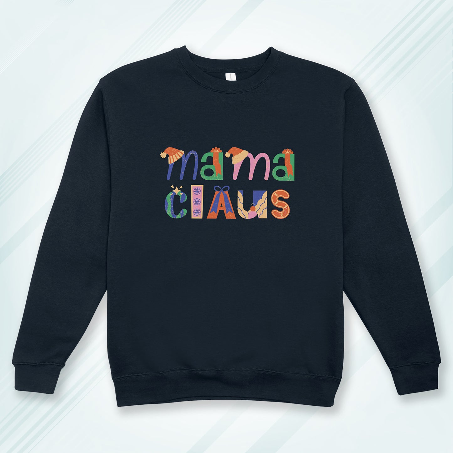 Cotton Printed Unisex Sweatshirt Mama Claus