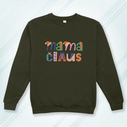Cotton Printed Unisex Sweatshirt Mama Claus