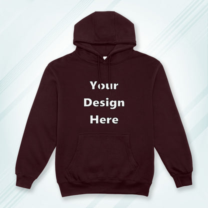 Maroon Front Customized Hoodie Sweatshirt | Unisex