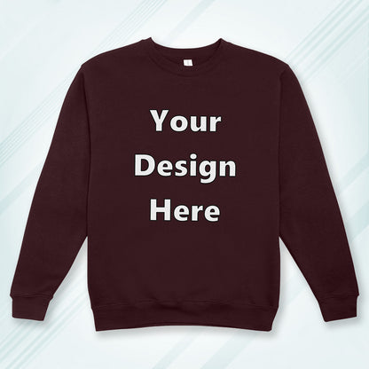 Maroon Front Customized Cotton Solid Sweatshirt | Unisex