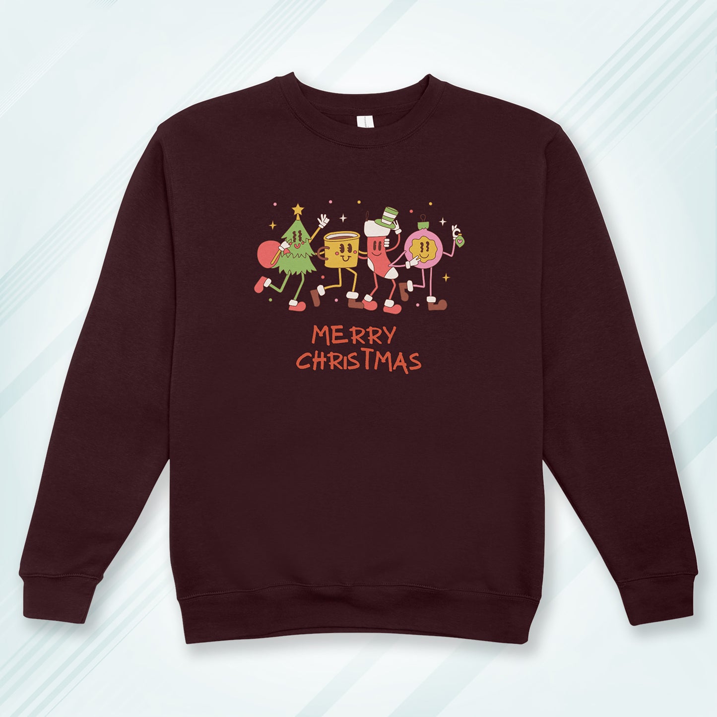 Cotton Printed Unisex Sweatshirt Merry Christmas Party