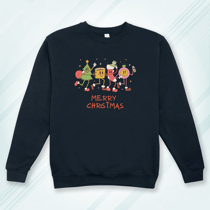 Cotton Printed Unisex Sweatshirt Merry Christmas Party