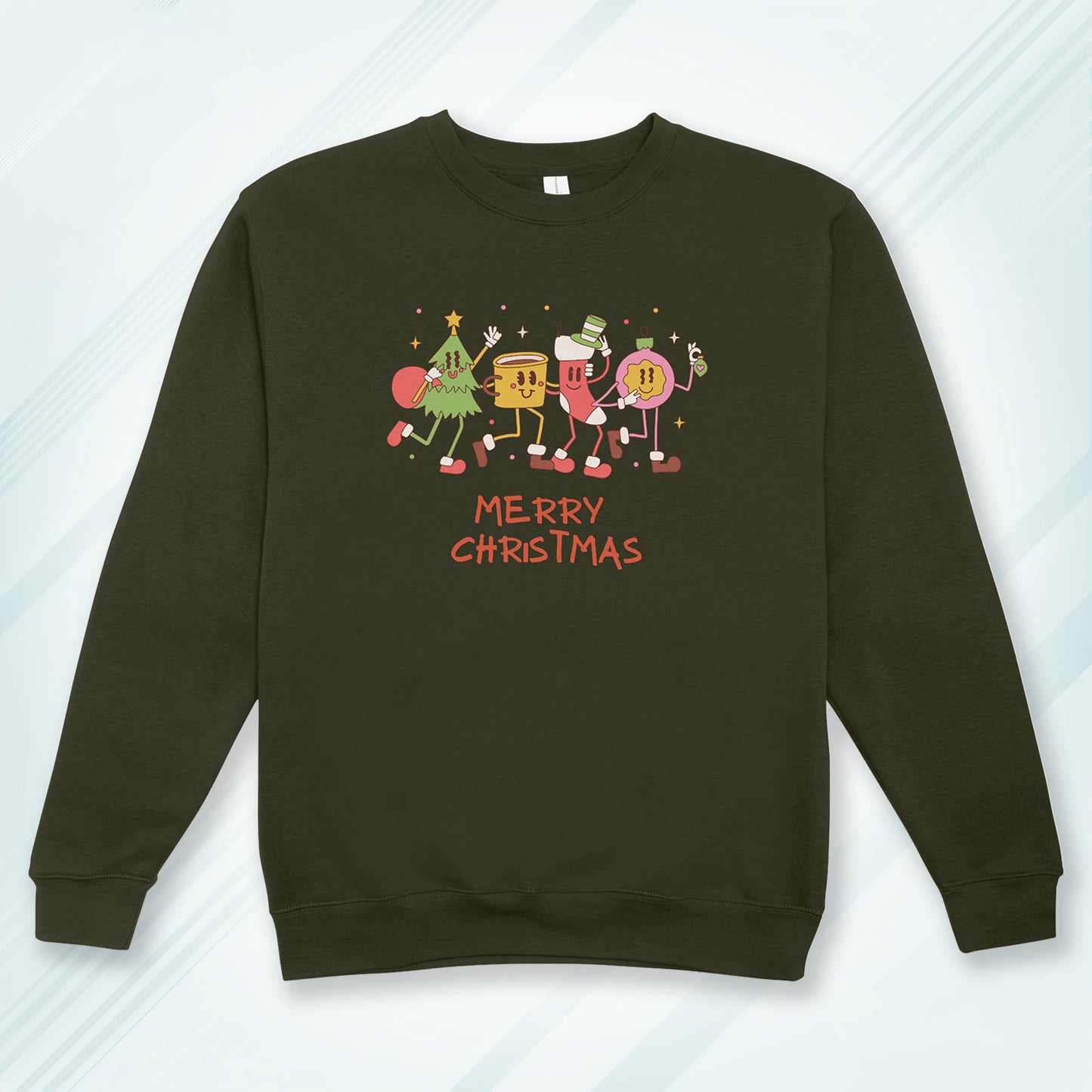 Cotton Printed Unisex Sweatshirt Merry Christmas Party