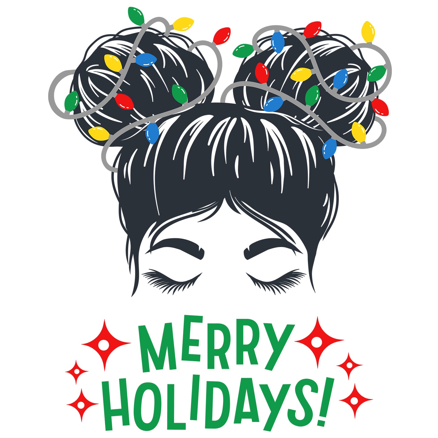 White Cotton Printed Unisex Sweatshirt Merry Holidays