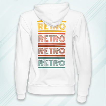 White Hoodie Sweatshirt | Multicolor Retro Unisex