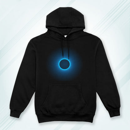 Black Hoodie Sweatshirt | Neon Blue Spirograph Unisex