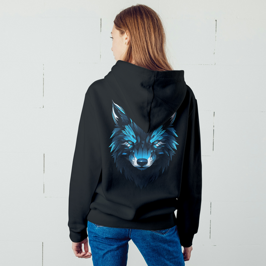 Black Hoodie Sweatshirt | Neon Wolf Unisex