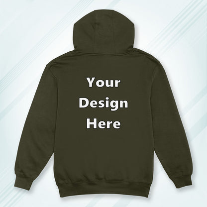 Olive Green Back Customized Hoodie Sweatshirt | Unisex