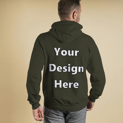 Olive Green Back Customized Hoodie Sweatshirt | Unisex