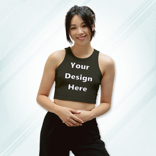 Olive Green Customized Sleeveless Crop Tank Design | Women