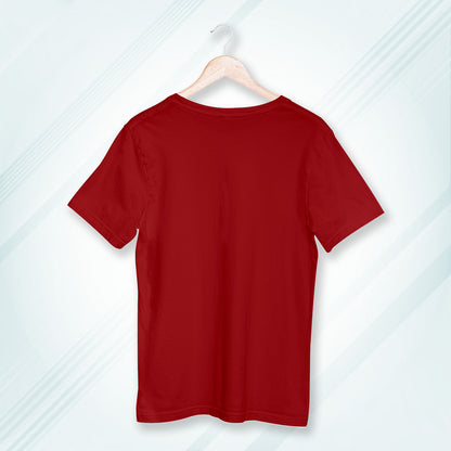 Red Round Neck Oversized Cotton Solid T-shirt