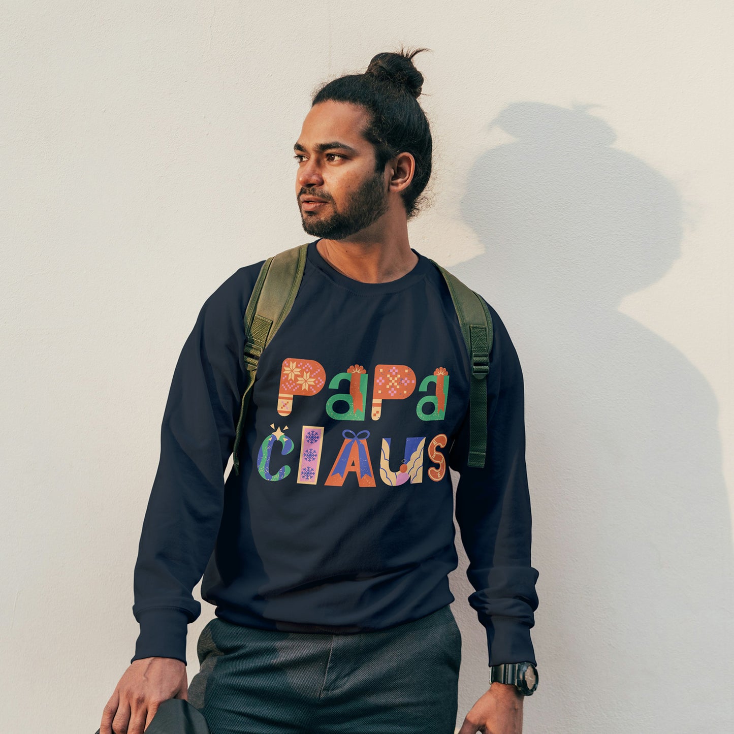 Cotton Printed Unisex Sweatshirt Papa Claus