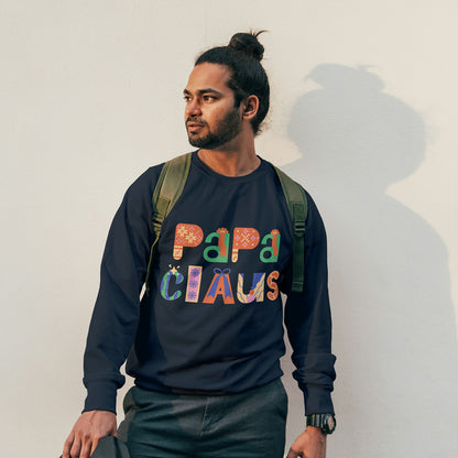 Cotton Printed Unisex Sweatshirt Papa Claus