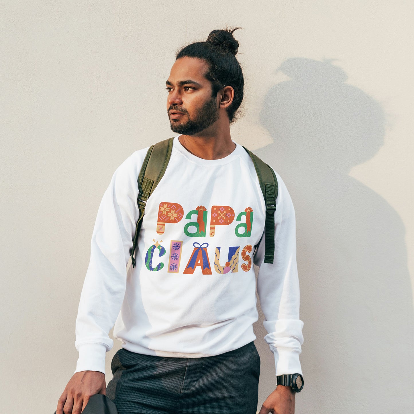 Cotton Printed Unisex Sweatshirt Papa Claus