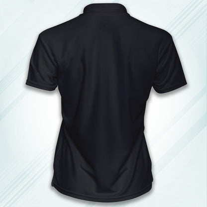 Black Men's Solid Regular Fit Polo