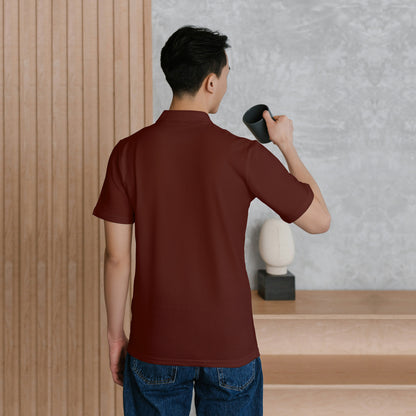 Brick Red Men's Solid Regular Fit Polo