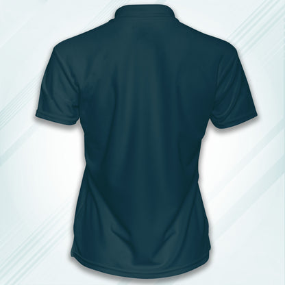 Petrol Blue Men's Solid Regular Fit Polo