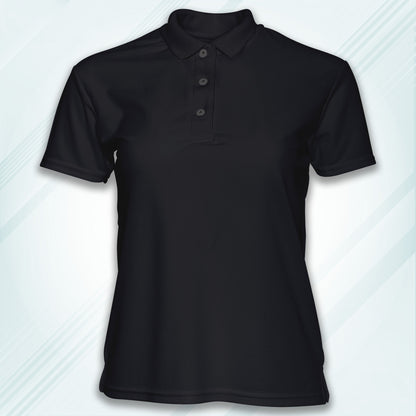 Black Men's Solid Regular Fit Polo