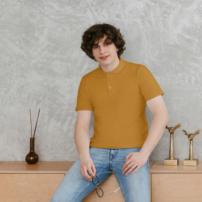 Mustard Yellow Men's Solid Regular Fit Polo
