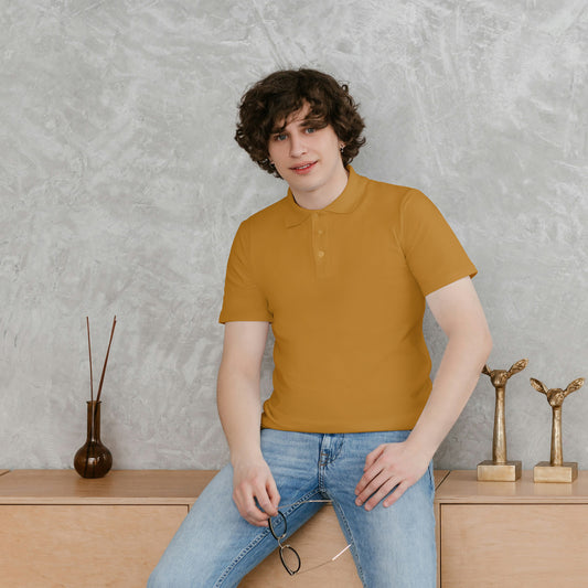 Mustard Yellow Men's Solid Regular Fit Polo