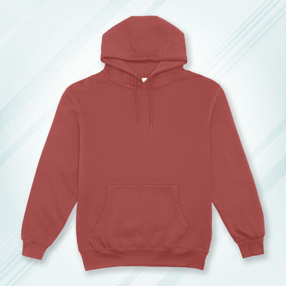 Coral Solid Hooded Sweatshirt | Hoodies