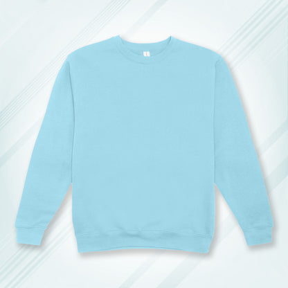 Baby Blue Cotton Solid Sweatshirt for Men & Women