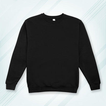 Black Cotton Solid Sweatshirt for Men & Women