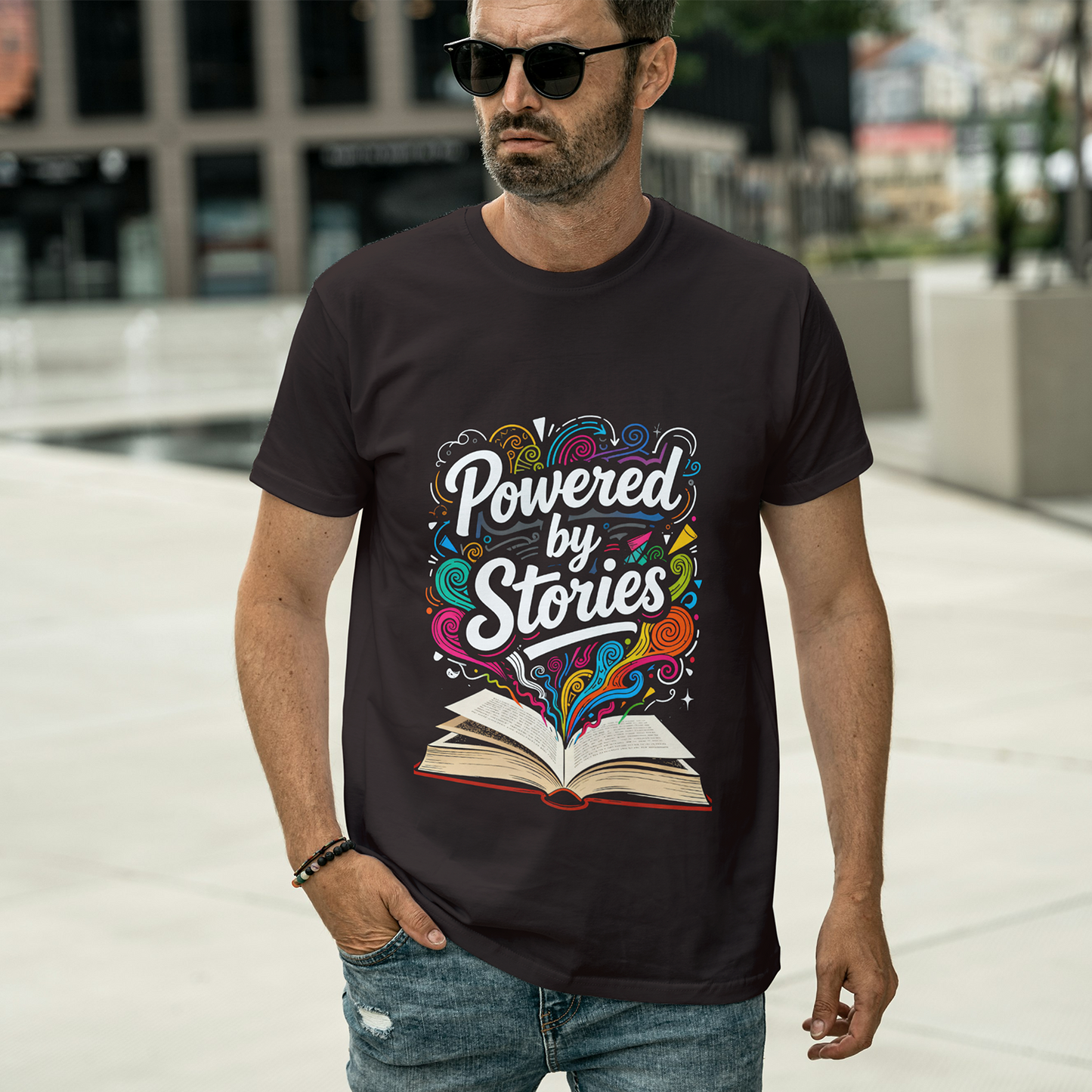 Round Neck Classic Crew T-shirt Powered by Stories