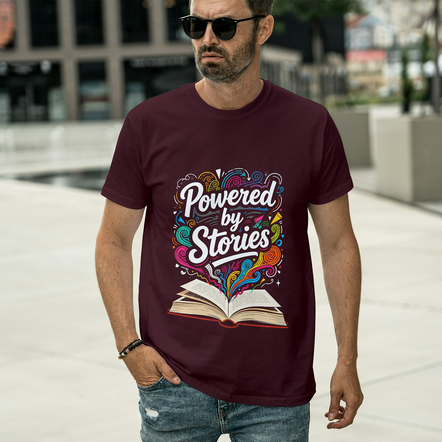 Round Neck Classic Crew T-shirt Powered by Stories